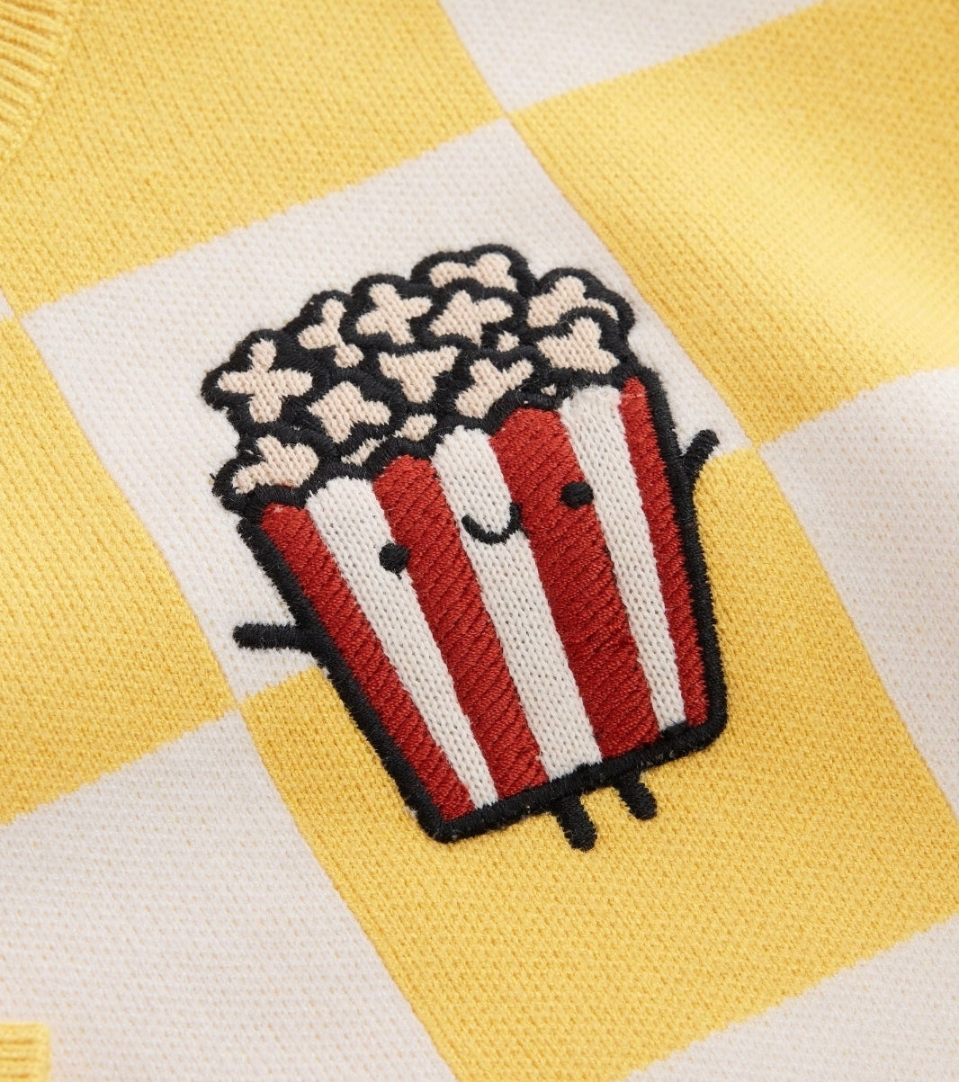 Yellow Popcorn Knitted Crew Neck Jumper