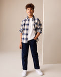 Blue Dark Loose Fit Stretch Jeans