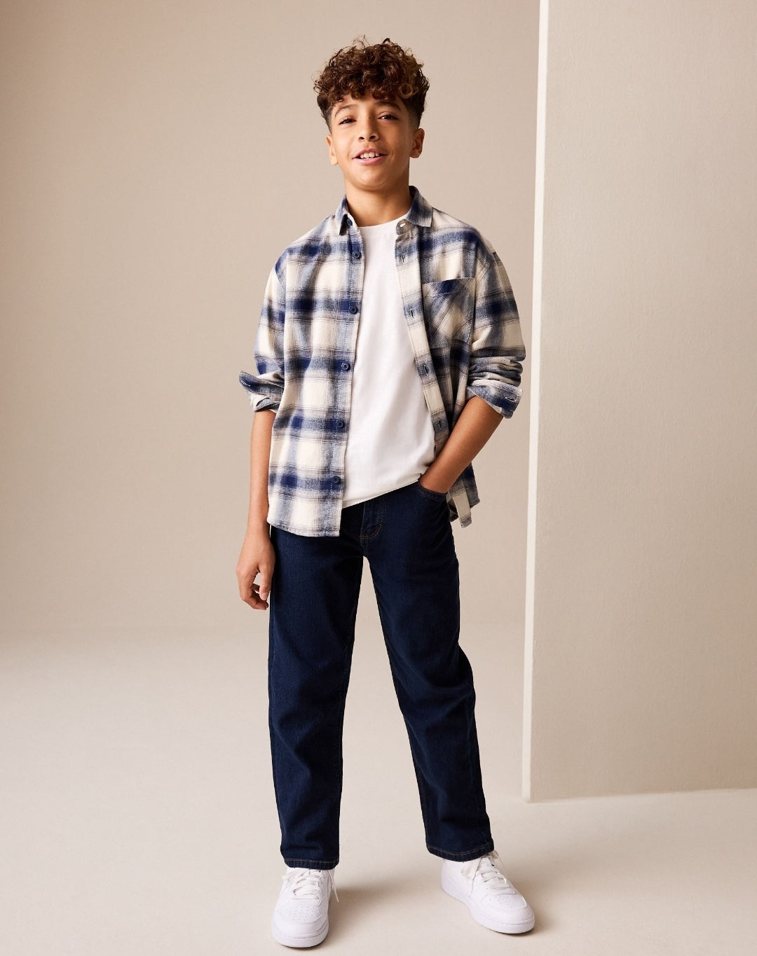 Blue Dark Loose Fit Stretch Jeans