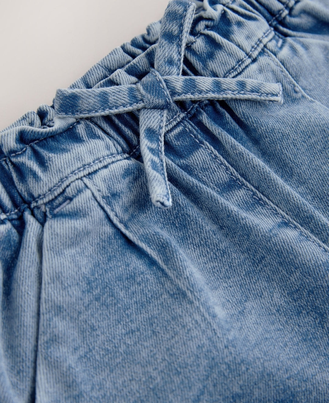 Light Wash Tie Waist Jeans