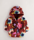 Brown Flower Zip Up Fleece