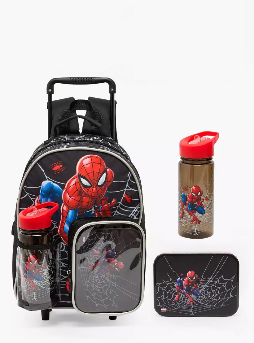 Spider-Man Print 3-Piece School Trolley Bag Set 14 inches
