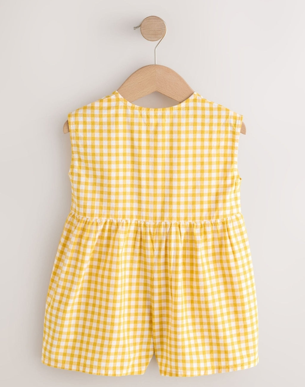 Yellow Gingham Embroidered
Sleeveless Playsuit