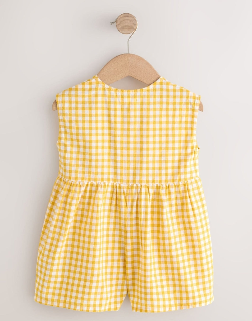 Yellow Gingham Embroidered
Sleeveless Playsuit