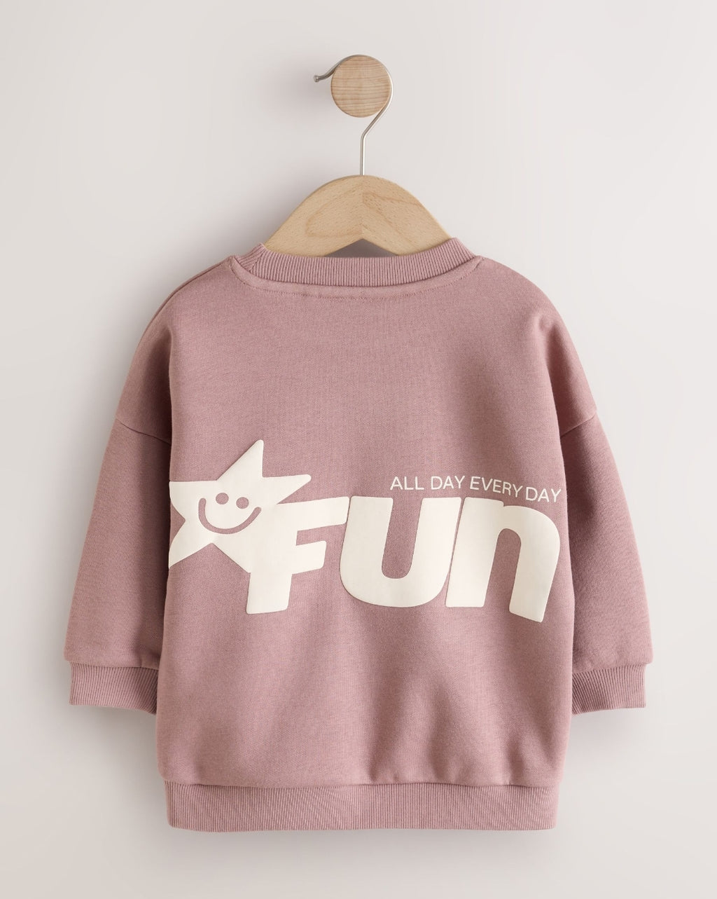 Mauve Purple Printed Crew Neck Sweat
Top