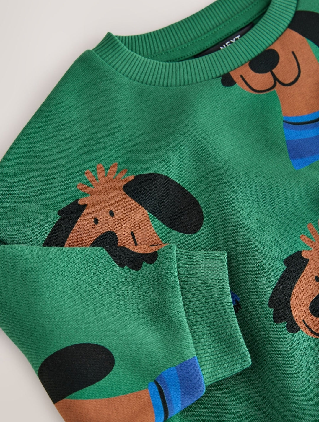 Green All Over Printed Crew Neck Sweat Top