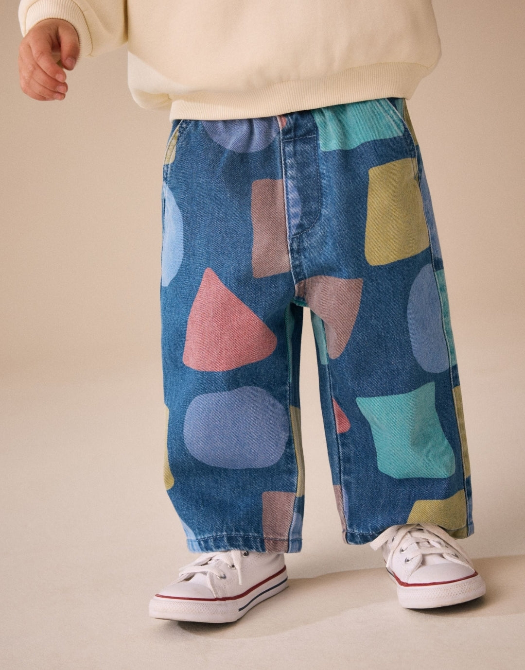 Mid Blue Shapes Wide Fit Jeans